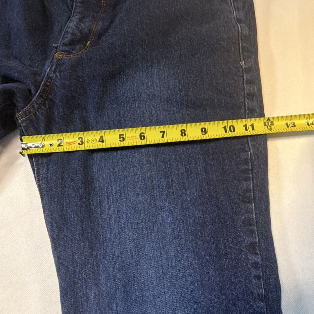 Eddie Bauer Womens Flannel Lined Jeans 8 Dark Wash Straight Leg Winter Denim - Picture 15 of 15